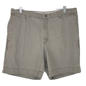 Columbia Mens Shorts 38 Light Green Flat Front Zip Pocket Casual Cotton Chinos